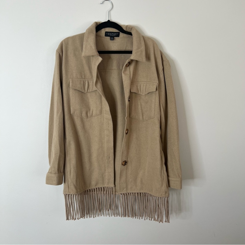 Laundry By Shelli Segal Women’s Tan Shacket Sz M Very warm and Cozy - Picture 6 of 6